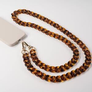 GEMS Hello Lux Resin Link Chain Phone Strap - Tortoise
